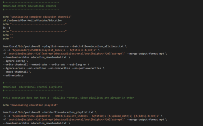 Shell Script: YouTube Channels to Plex