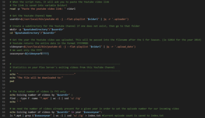 Shell Script: Youtube Video to Plex